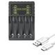 4 Slot Battery Charger USB for AAA/AA Rechargeable Batteries With LED Indicator