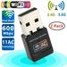 2 Pcs USB WiFi Bluetooth Adapter 600Mbps Dual Band 2.4/5Ghz Wireless Network External Receiver WiFi Dongle for PC/Laptop/Desktop