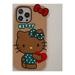 3D Bow Pink Brown Sanrio Hello kitty Stereoscopic Phone Cases For iPhone 14 13 12 11 Pro Max XR 2023 Back Cover Send Girlfriend