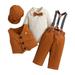 posdfud Toddler Kids Boys Gentleman s Dress 4PCS Shirts + Vest + Pants + Hat Child Baby Outfits 0 2 Years 3 Piece Boys Outfit