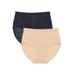 Plus Size Women's 2-Pack Breathable Shadow Stripe Brief by Comfort Choice in Basic Pack (Size 16)