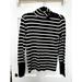 J. Crew Sweaters | J. Crew Navy And White Striped Mock Neck Sweater With Buttons On Neck. Womens Xs | Color: Blue/White | Size: Xs