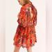 Free People Dresses | Free People Nouveau Floral Print High Neck Mini Dress Orange Print | Color: Orange/Pink | Size: S