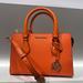 Michael Kors Bags | Michael Kors Sheila Small Faux Saffiano Leather Satchel Poppy Nwt | Color: Gold/Orange | Size: Small