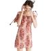 Madewell Dresses | Madewell Silk Cold-Shoulder Dress In Watercolor Paisley Women's Large | Color: Red/White | Size: L