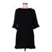CeCe Casual Dress - Shift: Black Solid Dresses - Women's Size 8 Petite