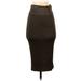 Bar III Casual Midi Skirt Calf Length: Brown Print Bottoms - Women's Size Small