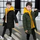 Manteau d'optique d'hiver pour garçons Parka pour adolescents Plus Velvet Warm Jackets Hooded