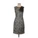 Taylor Cocktail Dress - Party High Neck Sleeveless: Silver Animal Print Dresses - Women's Size 2 - Print Wash