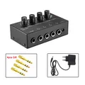 Mini amplificatore per cuffie audio stereo a 4 canali HA400 ultracompatto con convertitore adattatore audio con spina jack da 4 pezzi da 6,5 mm a 3,5 mm