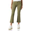 Replay Damen Jeans Schlaghose Faaby Flare Crop Comfort-Fit mit Power Stretch, Grün (Light Military 833), W27