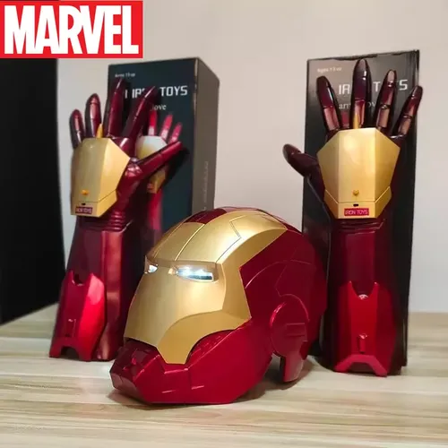 Iron Man 1:1 Cosplay Helm Wunder Rächer Licht führte Ironman Maske PVC Action figur Modell Spielzeug