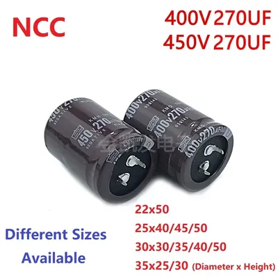 2 Teile/los NCC 270uF 400V 270uF 450V 400v270uF 450V270UF 22x50 25x40/45/50 30x30/35/40/50 35x25/30 Image
