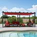 PURPLE LEAF Pergola 10 x 18 Outdoor Retractable Pergola Pavilion Grape Trellis Patio Pergola with Sun Shade Canopy Terra