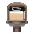 Classic Medium Capacity Double-Walled Plastic Mocha All-In-One Mailbox & Post Combo Kit GCL10000M Large