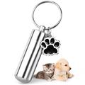 Cylinder Pet Urns Stainless Steel Footprint Pet Ashes Cremation Keepsake Jewelry Pendant For Dogs Ashes