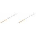 2 Pc Barbecue Fork Hot Dog Roasting Best Drill Bits Stainless Steel Marshmallow Candy Fire Pit Forks Sausage Skewer