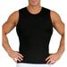 Insta Slim - Made in USA - Firm Compression Sleeveless Crew-Neck Body Shaper for Men. Tummy Control Slimming Shapewear Undershirt for Gynecomastia Beer Belly & Back Support (Black 2X)