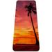 Sunset Tropical Beach Palm Tree Pattern TPE Yoga Mat for Workout & Exercise - Eco-friendly & Non-slip Fitness Mat