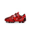 Gomelly Kids Sport Sneakers Low Top Football Shoes Round Toe Soccer Cleats Lightweight Running Shoe Outdoor Ground FG Cleats Red 3Y