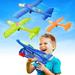 MKING 3 Pack Airplane Launcher Toys 12.6 LED Foam Glider Boy Toys 2 Flight Modes Catapult Plane Outside Toys Birthday Gifts for 4 5 6 7 8 9 10 11 12 Year Old Boys Outdoor Flying Toys