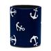 OWNTA Ocean Anchor Navy Blue Pattern PVC Leather Cylinder Pen Holder - Pencil Organizer and Desk Pencil Holder Lined with Flannel 3.9x3.1 Inches