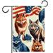 Pattern of Animals with American Flag Pattern Garden Banners: Outdoor Flags for All Seasons Waterproof and Fade-Resistant Perfect for a Variety of Outdoor Settings