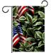 American Flag and Flowers Pattern Garden Banners: Outdoor Flags for All Seasons Waterproof and Fade-Resistant Perfect for a Variety of Outdoor Settings