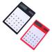 2Pcs Solar Energy Calculators LCD Display Desktop Calculator Thin Calculator Accounting Calculator for High School College Office Business Black Red