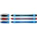 Schneider Slider Memo XB (Extra Broad) Ballpoint Pen 1.4 mm Light Blue Barrel Assorted Ink Colors Pack of 3 Pens: Black Red Blue (150293)