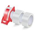 3 Roll Clear Packaging Tape Tape Dispenser Heavy Duty Packaging Tape Refills for Shipping Packaging Mailing