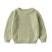 Fimkaul Boys Sweaters Knit Blouse Pullover Sweatshirt Warm Crewneck Long Sleeve Tops Fall Winter Clothes1 Girls Sweater Baby Clothes Green