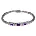 Bedugul Temple,'Handcrafted Bali Gold Accent Silver and Amethyst Bracelet'