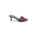 Newport News Heels: Slide Kitten Heel Feminine Purple Print Shoes - Women's Size 9 - Open Toe