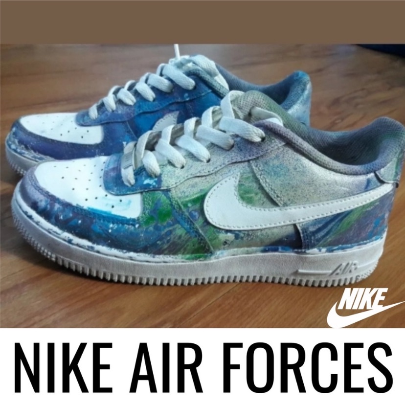 Nike Shoes | Air Force 1 Af1 Nike Sneakers Hydro-Dipped Size 6.5y | Color: Blue/Purple | Size: 6.5b