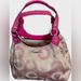 Coach Bags | Coach Ashley Op Art Khaki With Pink Hobo Bag | Color: Pink | Size: Os