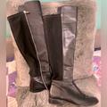 Michael Kors Shoes | Michael Kors Knee High Black Leather And Nylon Stretchy Boots | Color: Black | Size: 9