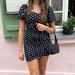 Zara Dresses | Mini Polka Dot Zara Dress | Color: Black/White | Size: S