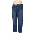 ASOS Jeans - Mid/Reg Rise Straight Leg Boyfriend: Blue Bottoms - Women's Size 20 - Dark Wash