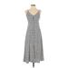 Sienna Sky Casual Dress - Midi: Gray Argyle Dresses - Women's Size X-Small