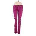 Hudson Jeans Jeans - Mid/Reg Rise Skinny Leg Boyfriend: Purple Bottoms - Women's Size 27 - Indigo Wash