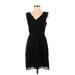 Ann Taylor LOFT Cocktail Dress: Black Jacquard Dresses - Women's Size 2