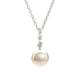 Eye Candy AVECJNL0050 Women's Necklace 925 Sterling Silver with Rhodium-Plated Pearl Pendant Length 45 cm, Eine Grösse, Sterling Silver, No Gem, Eine Grösse, Sterling Silver, No Gemstone