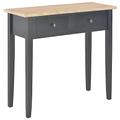 vidaXL Dressing Console Table Wood Bedroom Makeup Vanity Desk Iron Knobs Additional Space MDF Pinewood Brown and Black