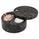 Radicaln Salt and Pepper Bowl Black Handmade Marble Sugar Container with Lid - Salt Cellar Kitchen Storage Seasoning Containers with Two Compartments For Countertop - Spice Jars, Candy Jar