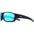 Revo Sunglasses Jasper: Polarized Crystal Glass Lens with Large Rectangle Wrap Frame, Matte Black Frame with H20 Blue Lens
