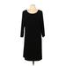 Effortless Style by citiknits Casual Dress - Shift: Black Solid Dresses - Women's Size Large