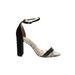 Vince Camuto Heels: Strappy Chunky Heel Cocktail Gray Shoes - Women's Size 7 1/2 - Open Toe