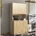 GZMWON Accent Cabinet Wood in Brown | 70.96 H x 39.46 W x 15.44 D in | Wayfair NIUNIUW331S00057
