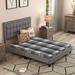 Winston Porter Moorehouse Upholstered Sleigh Bed Upholstered, Wood in Gray | 49.5 H x 57.5 W x 79.1 D in | Wayfair 904AEB26882D4499AF414CA156C6BCF2